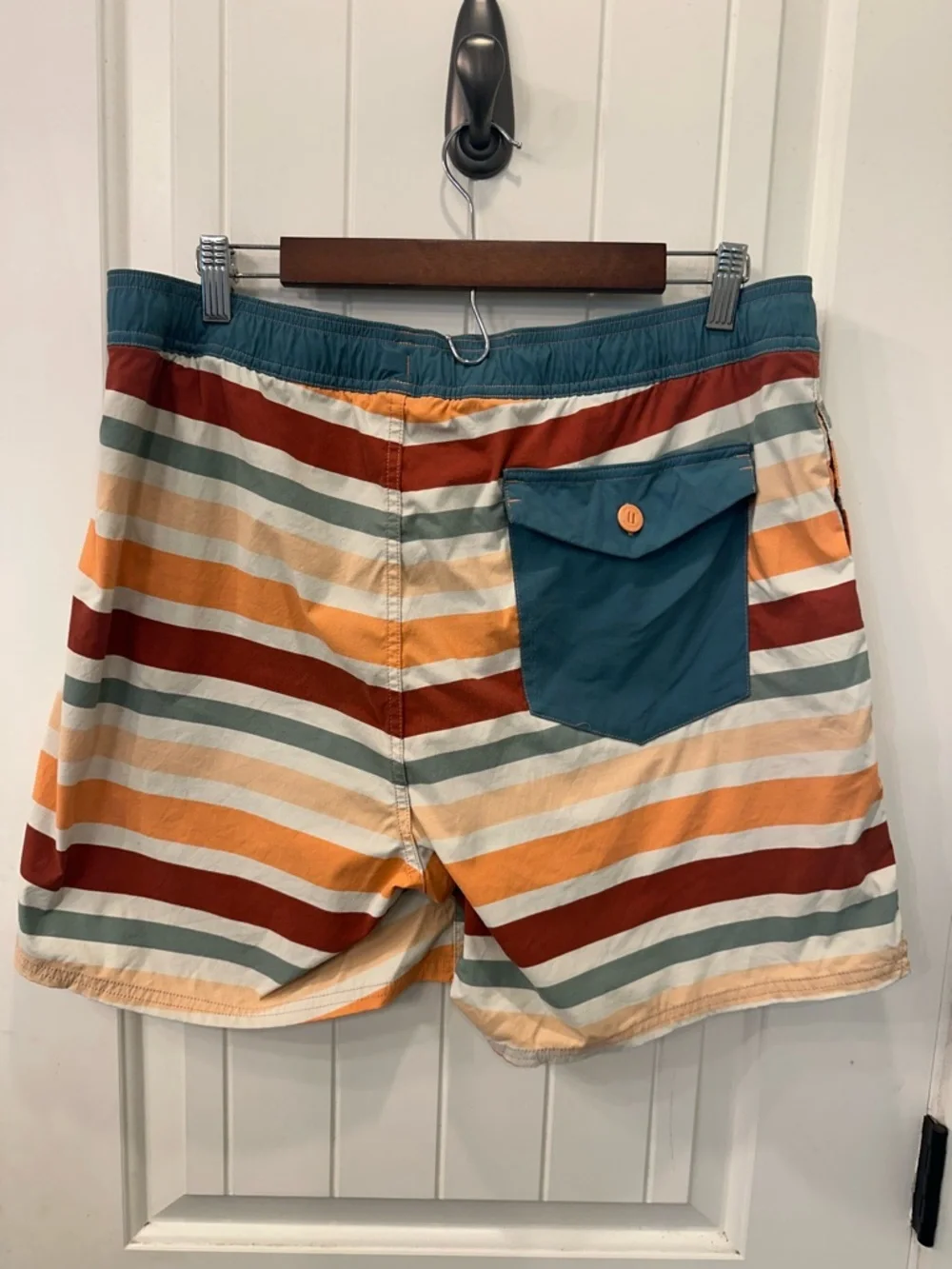 Patagonia Men’s Striped Wavefarer Volly Shorts 34 Retro Surf Gorpcore